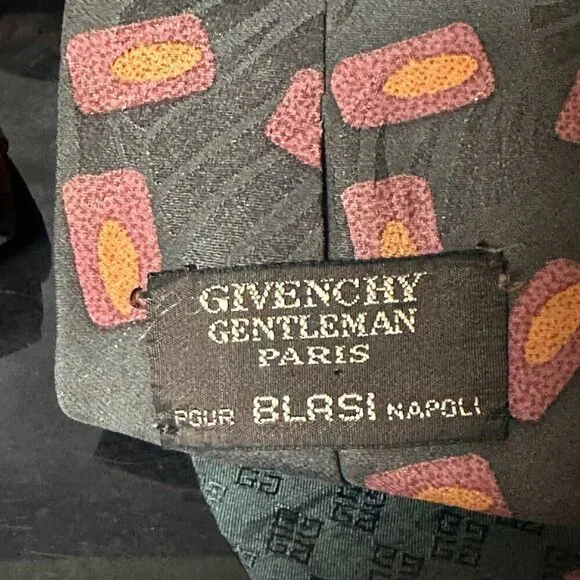 Givenchy Silk Tie Designer Mens Necktie Pour Napoli Blasi LE Mid Century Modern - Picture 2 of 4